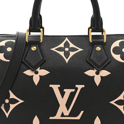 Louis Vuitton Empreinte Monogram Giant Speedy Bandouliere 25 Black Beige 7 of 9