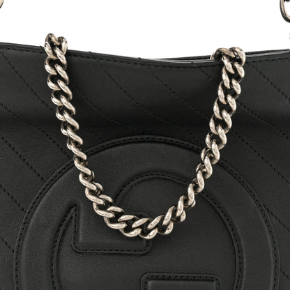 Gucci Sakai Be Green Calfskin Diagonal Stitched Small Blondie Tote Black 9 of 14