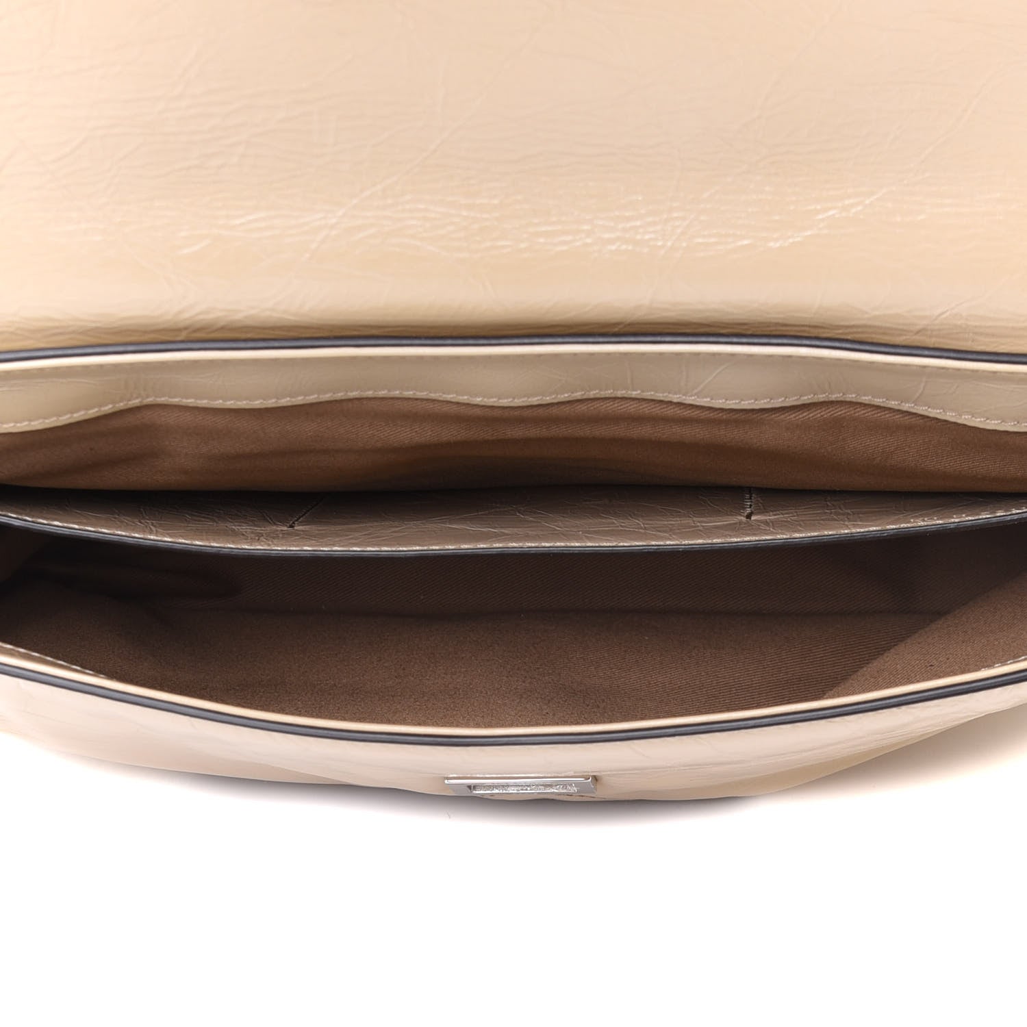 Givenchy Creased Patent Calfskin Medium ID Flap Beige 4 of 4