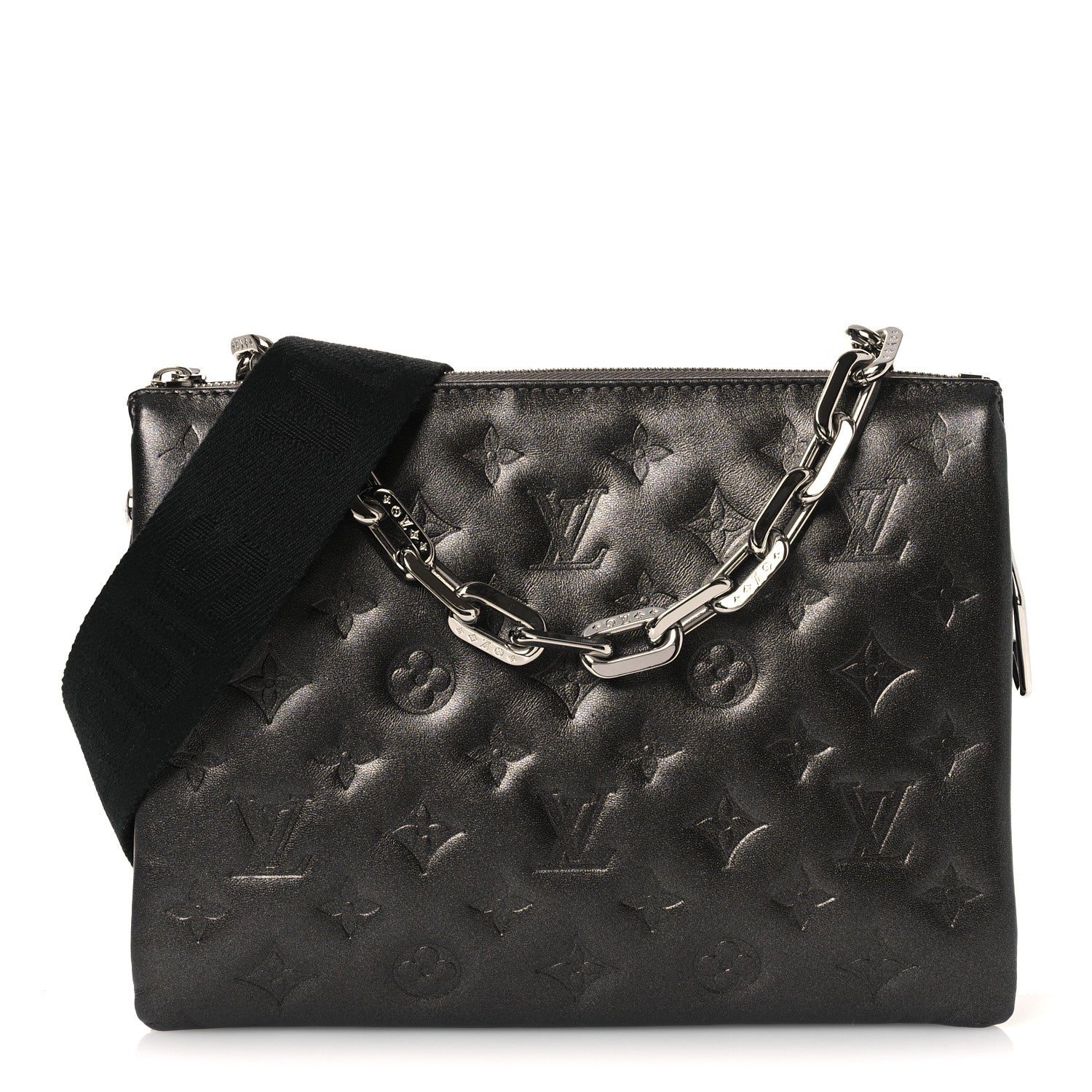 Louis Vuitton Lambskin Embossed Monogram Coussin PM Anthracite 1 of 10