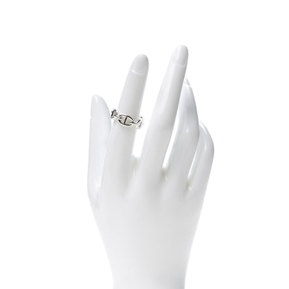 Hermes Sterling Silver PM Chaine d'Ancre Enchainee Band Ring 52 6 2 of 7