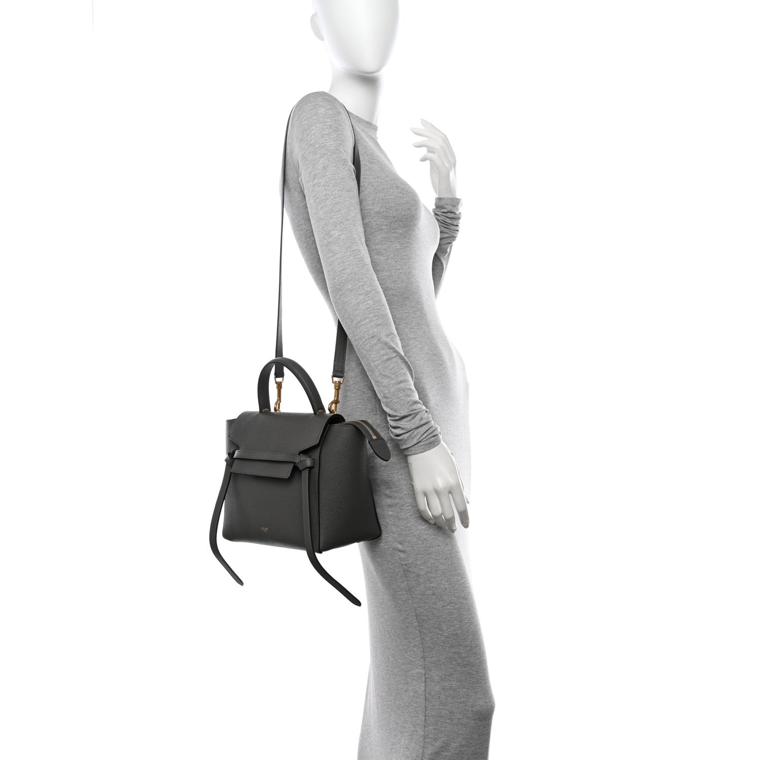 Celine Grained Calfskin Micro Belt Bag Grey 2 of 13