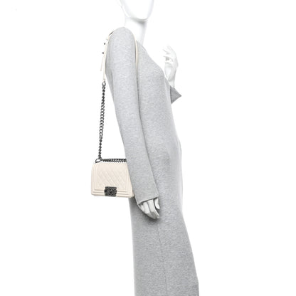 Chanel Caviar Quilted Small Boy Flap White 2 of 9