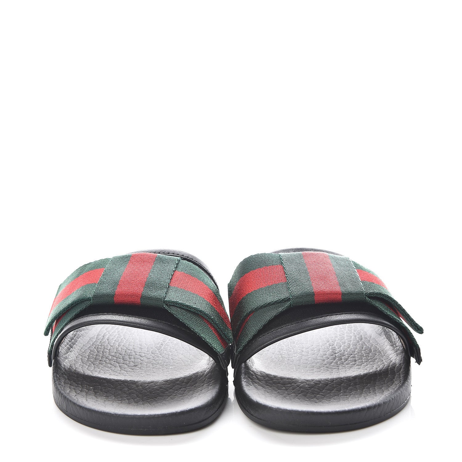 Gucci Satin Web Bow Slide Sandals 35 Black 2 of 9