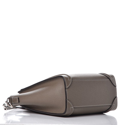 Celine Drummed Calfskin Nano Luggage Souris 4 of 12