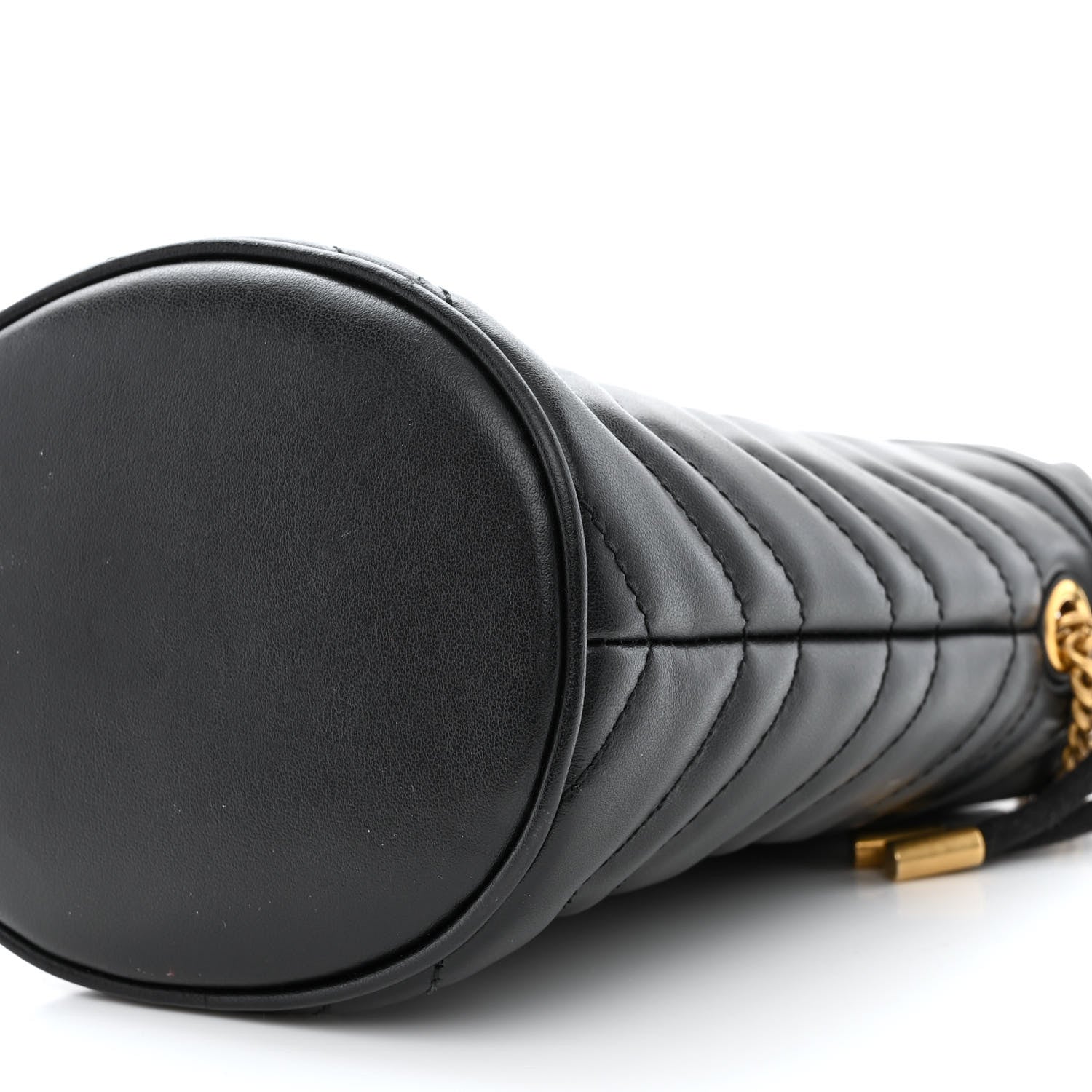 Gucci Calfskin Matelasse Mini GG Marmont 2.0 Bucket Bag Black 10 of 11