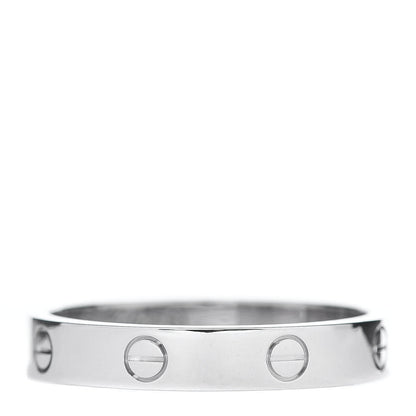 Cartier 18K White Gold Diamond 4mm LOVE Wedding Band Ring 63 10.5 3 of 4