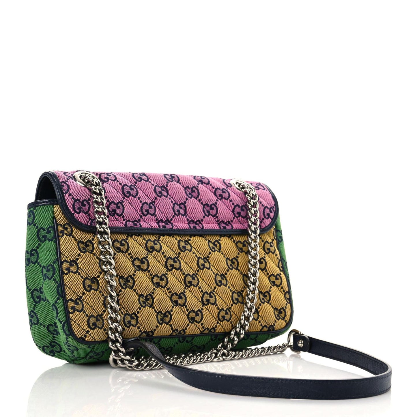 Monogram Multicolor Matelasse Diagonal Small GG Marmont Shoulder Bag Pink Blue Red Yellow Green