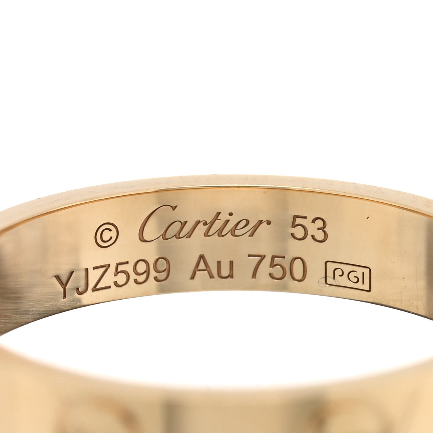 Cartier 18K Yellow Gold 3.5mm LOVE Wedding Band Ring 53 6.5 4 of 5