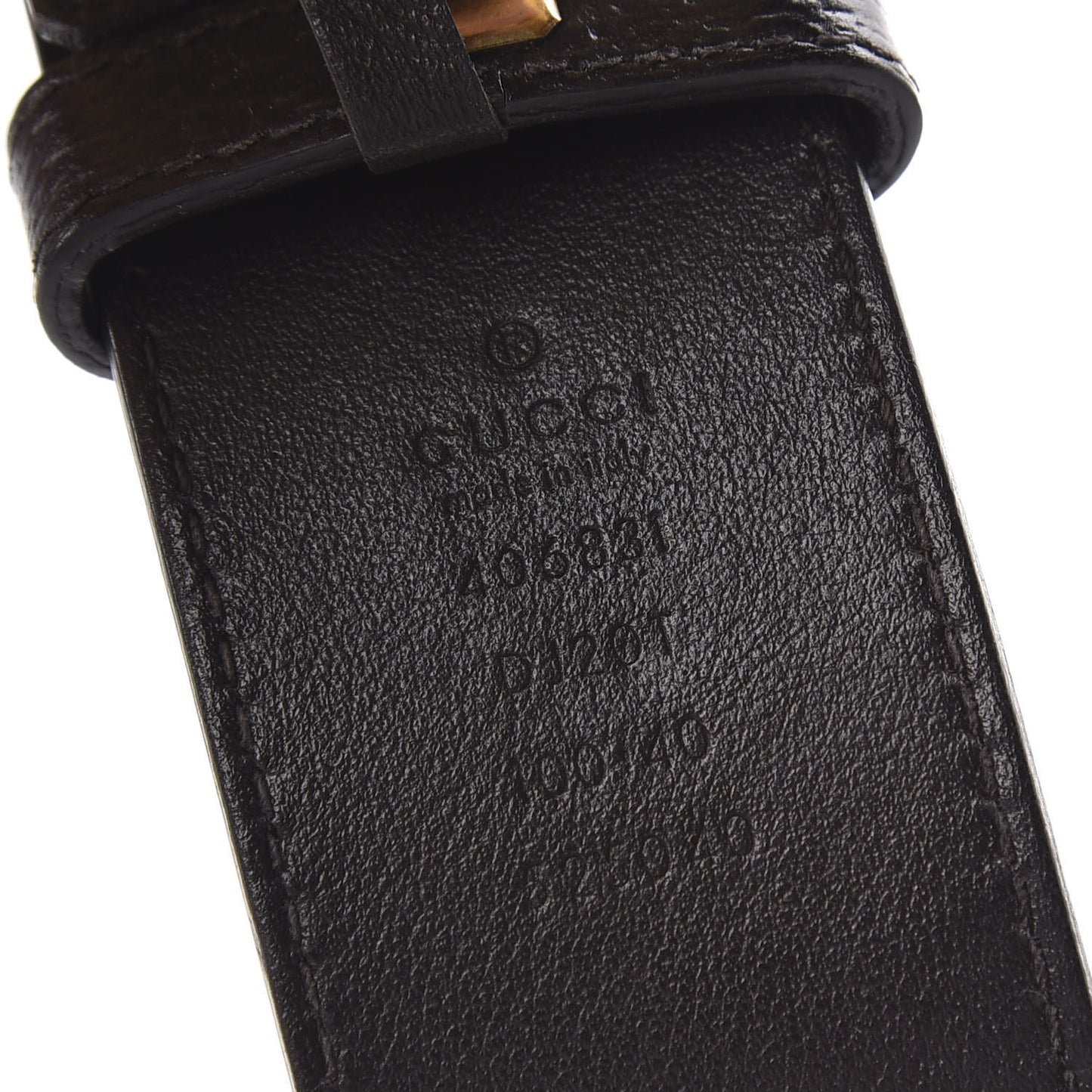 Textured Dollar Calfskin Double G 40mm Belt 100 40 Dark Cocoa