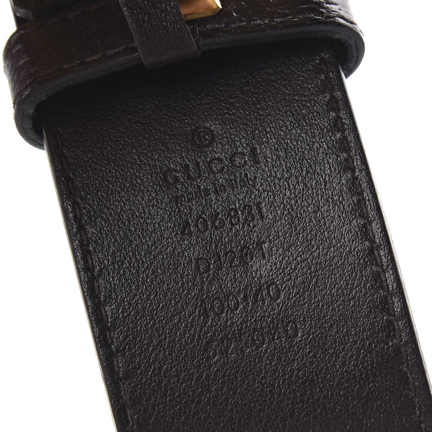 Gucci Textured Dollar Calfskin Double G 40mm Belt 100 40 Dark Cocoa 5 of 5