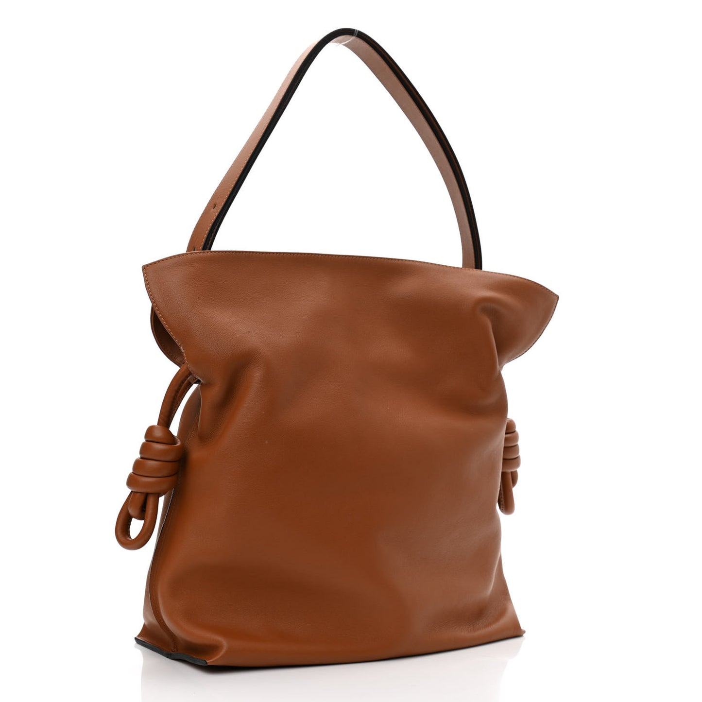 Calfskin Large Flamenco Knot Bag Warm Desert