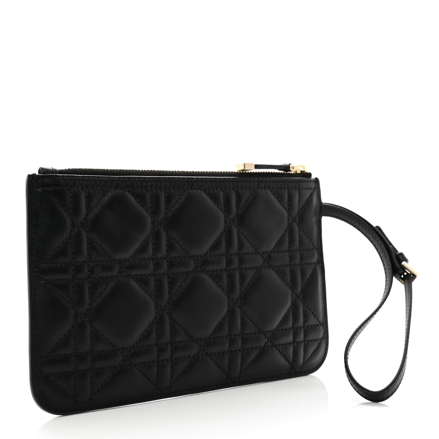 Calfskin Macrocannage Toujours Pouch Black