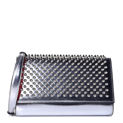 Christian Louboutin Metallic Calfskin Spikes Multimetal Paloma Clutch Silver 1 of 9
