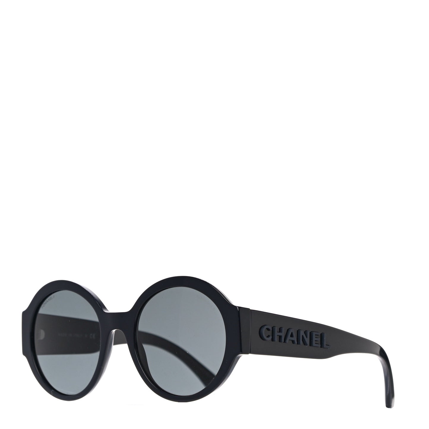 Acetate Polarized Round Sunglasses 5410 Black