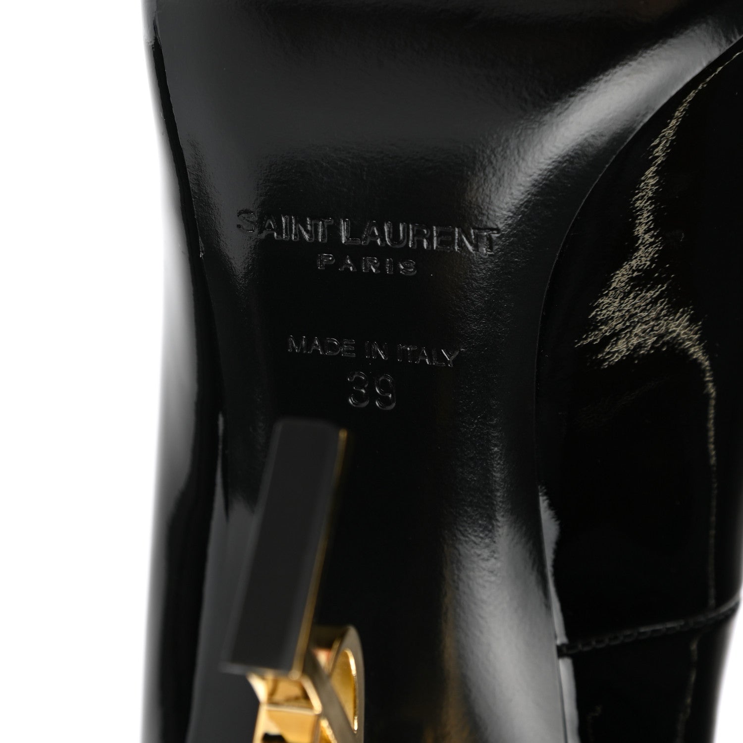 Saint Laurent Patent Opyum 110 Pumps 39 Black Gold 12 of 17