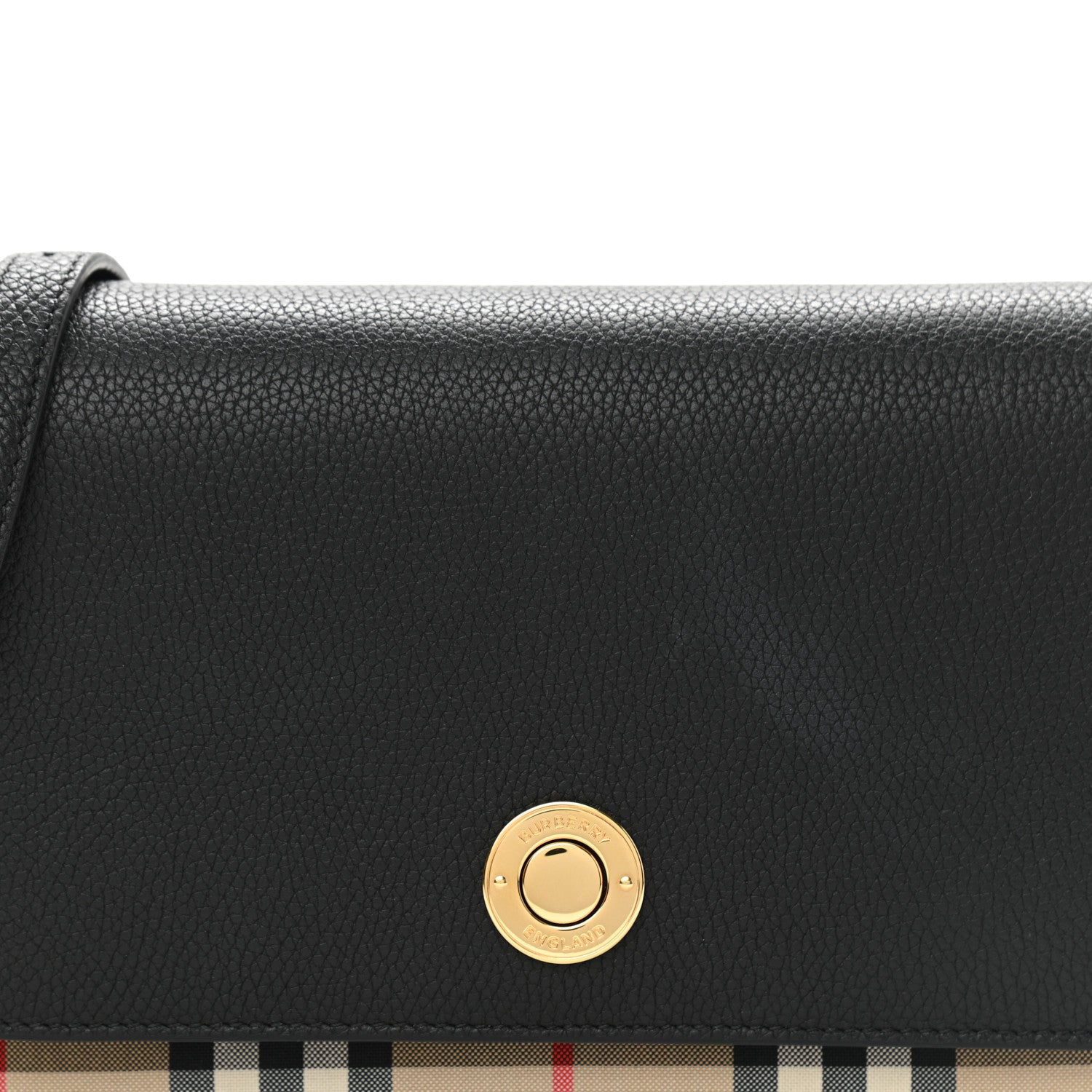 Burberry Grainy Calfskin Vintage Check Hampshire Crossbody Black 8 of 10