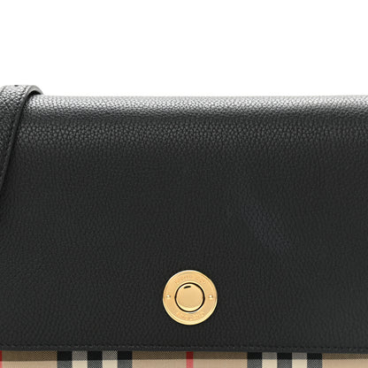 Burberry Grainy Calfskin Vintage Check Hampshire Crossbody Black 8 of 10