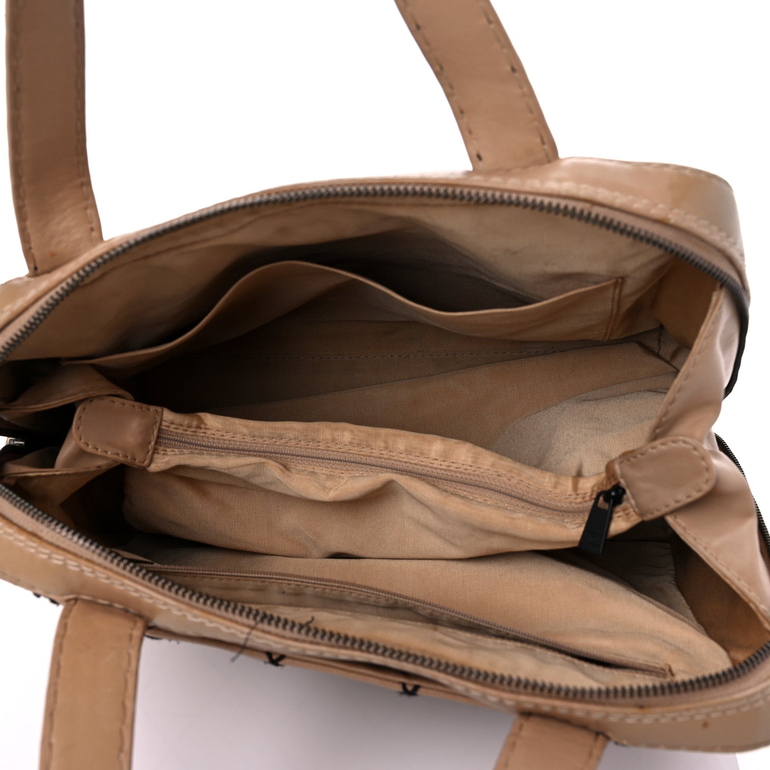 Chanel Calfskin Wild Stitch Vertical Top Handle Bag Beige 6 of 36