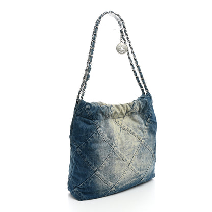 Chanel Denim Quilted Small Chanel 22 Blue 4 of 11