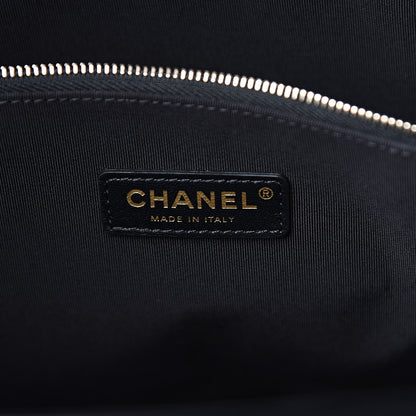 Chanel Aged Calfskin Quilted XL 31 Shopping Bag Beige Black 6 of 10