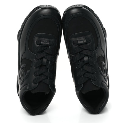 Chanel Lambskin Fabric CC Uniform Sneakers 38 Black 2 of 9