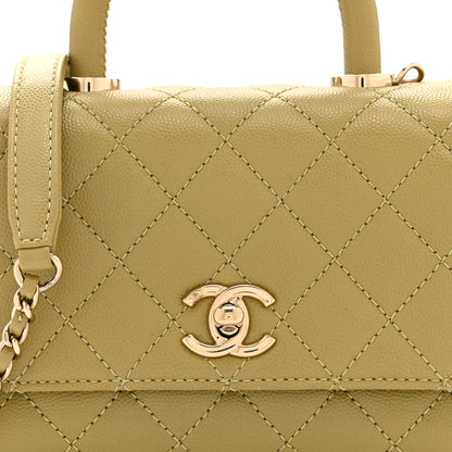 Chanel Caviar Quilted Extra Mini Coco Handle Flap Light Green 8 of 10