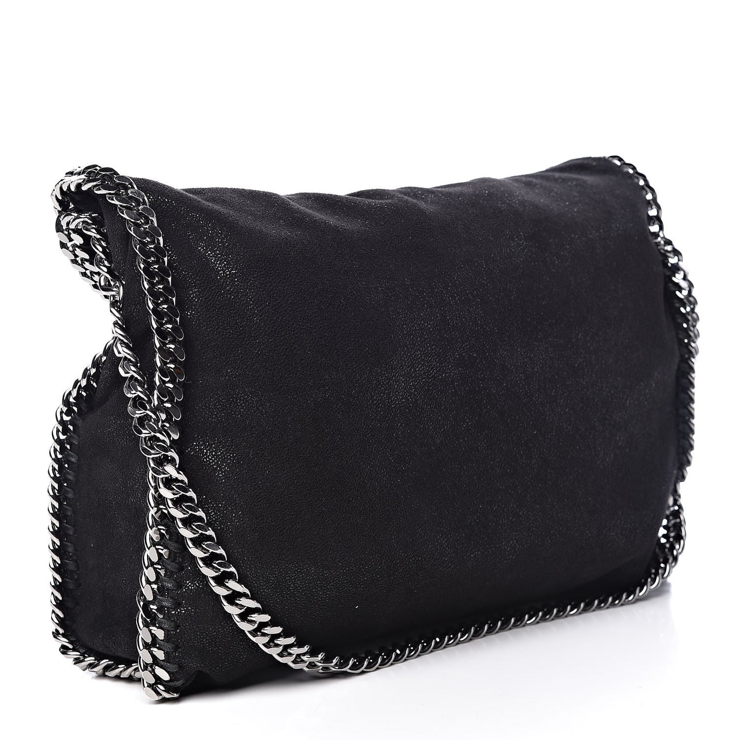 Shaggy Deer Small Falabella Fold Over Tote Black