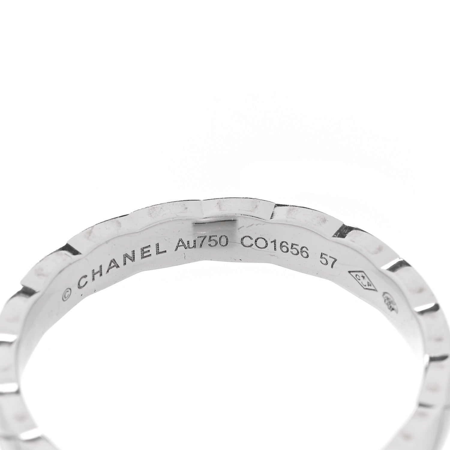Chanel 18K White Gold Mini Coco Crush Ring 57 8 4 of 4