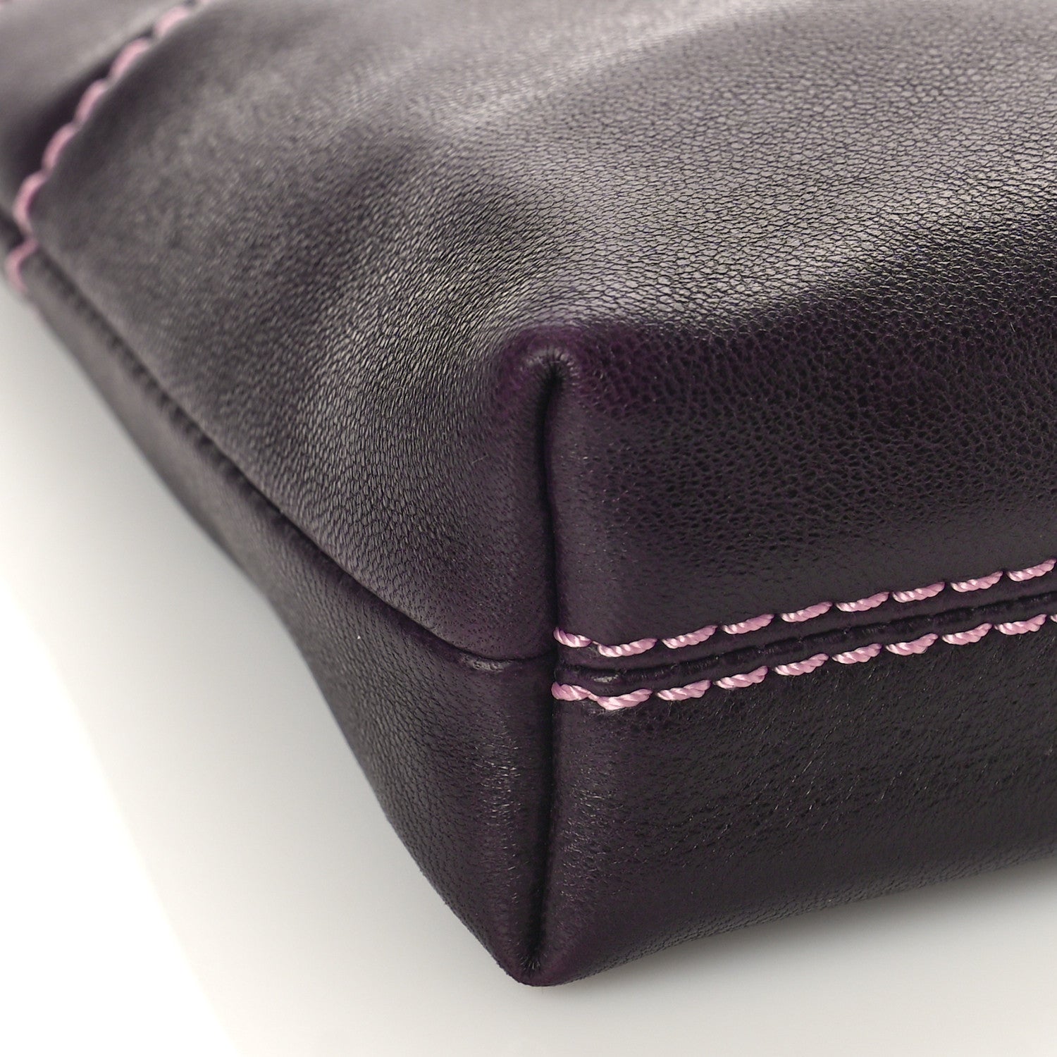 Chanel Lambskin Lax Pochette Dark Purple 8 of 10