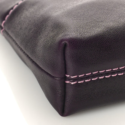 Chanel Lambskin Lax Pochette Dark Purple 8 of 10