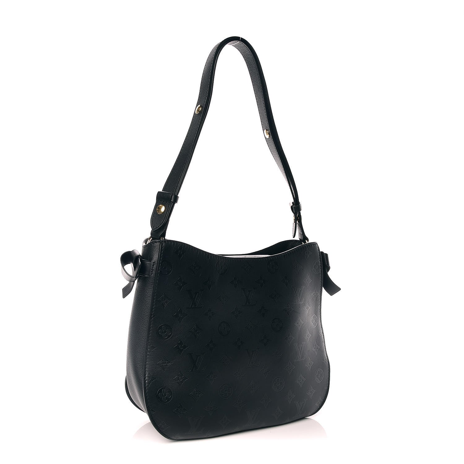 Louis Vuitton Cuir Plume Very Hobo Black 3 of 9