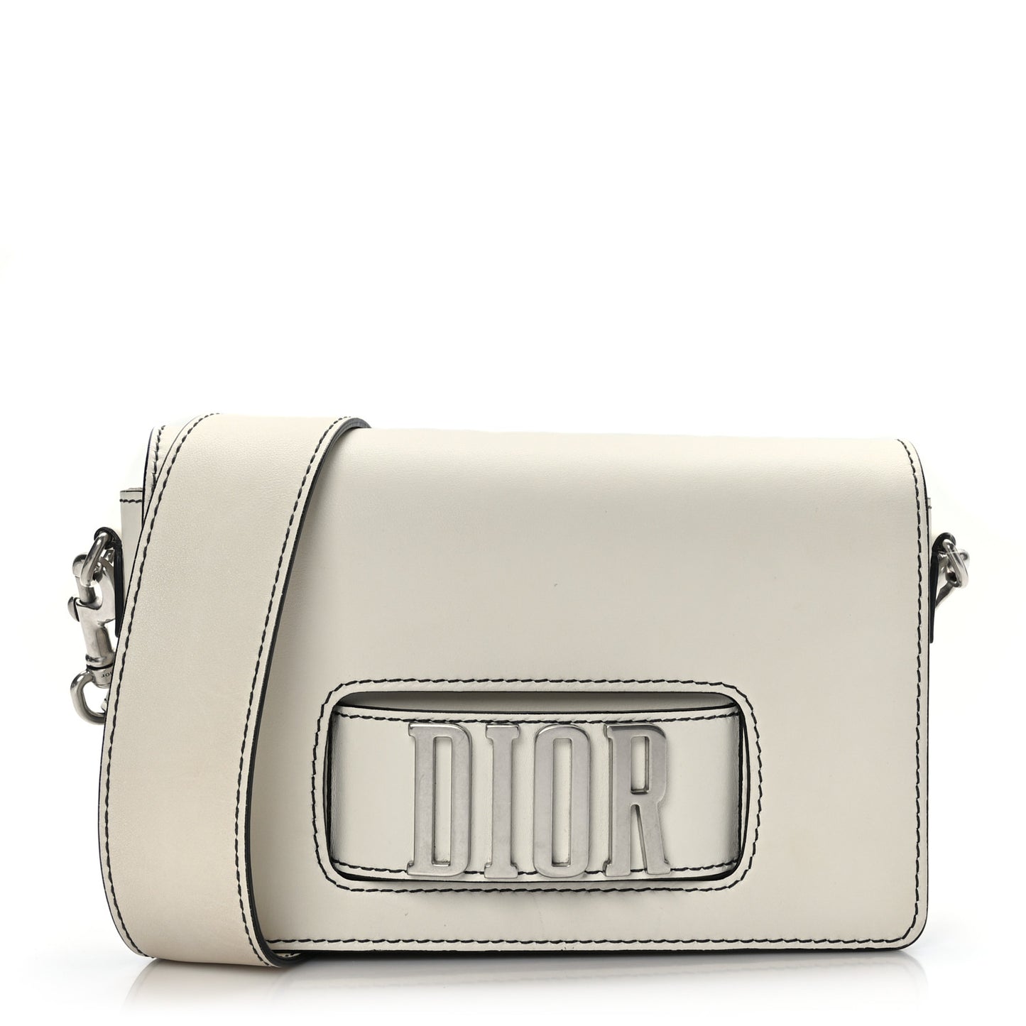 Smooth Calfskin Dio(r)evolution Flap Bag Off White