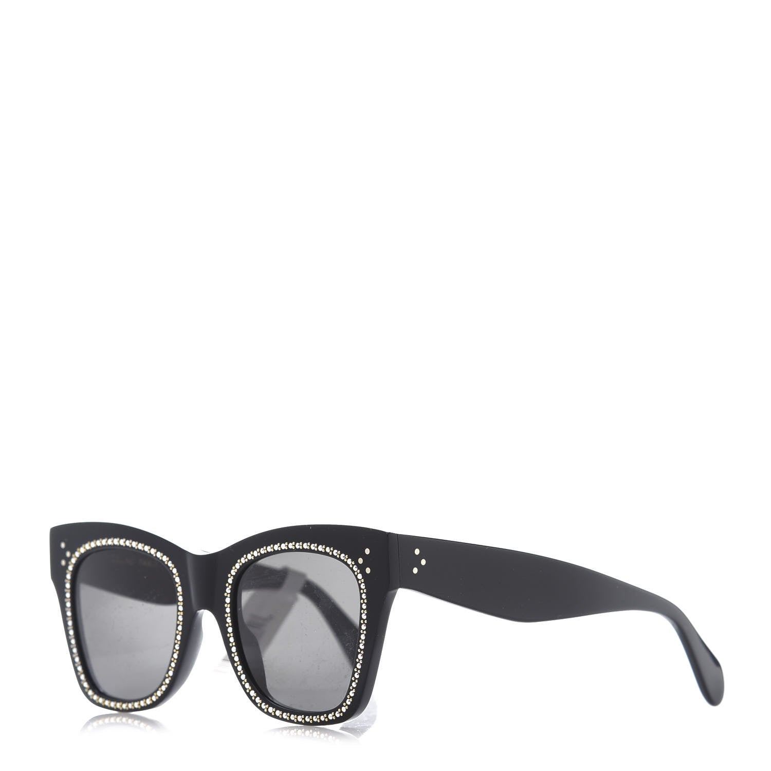 Celine Acetate Crystal Cat Eye Sunglasses CL 4004IS Black 1 of 8