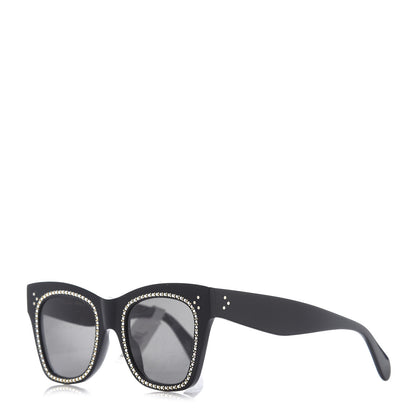 Celine Acetate Crystal Cat Eye Sunglasses CL 4004IS Black 1 of 8