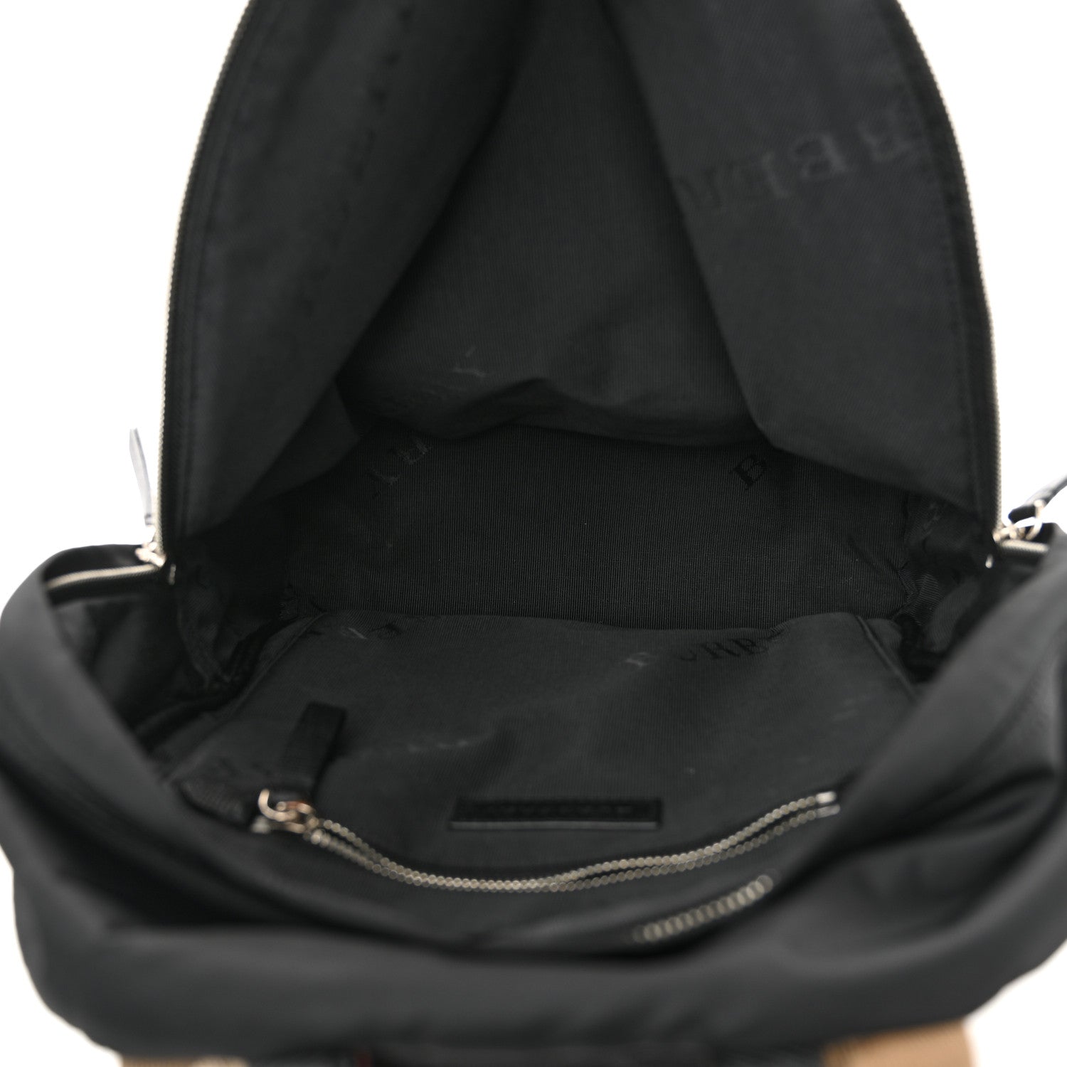 Burberry Nylon Check Abbeydale Simple Backpack  Black 5 of 10