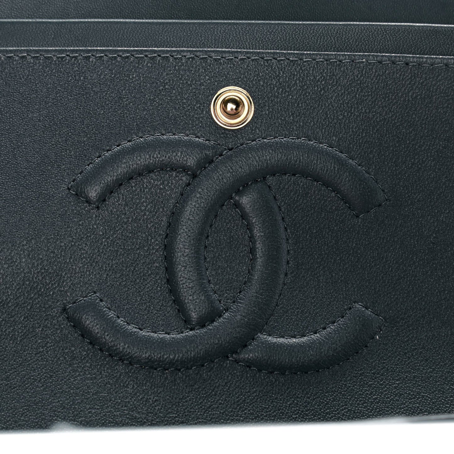 Lambskin Chevron Quilted Medium Double Flap Dark Grey