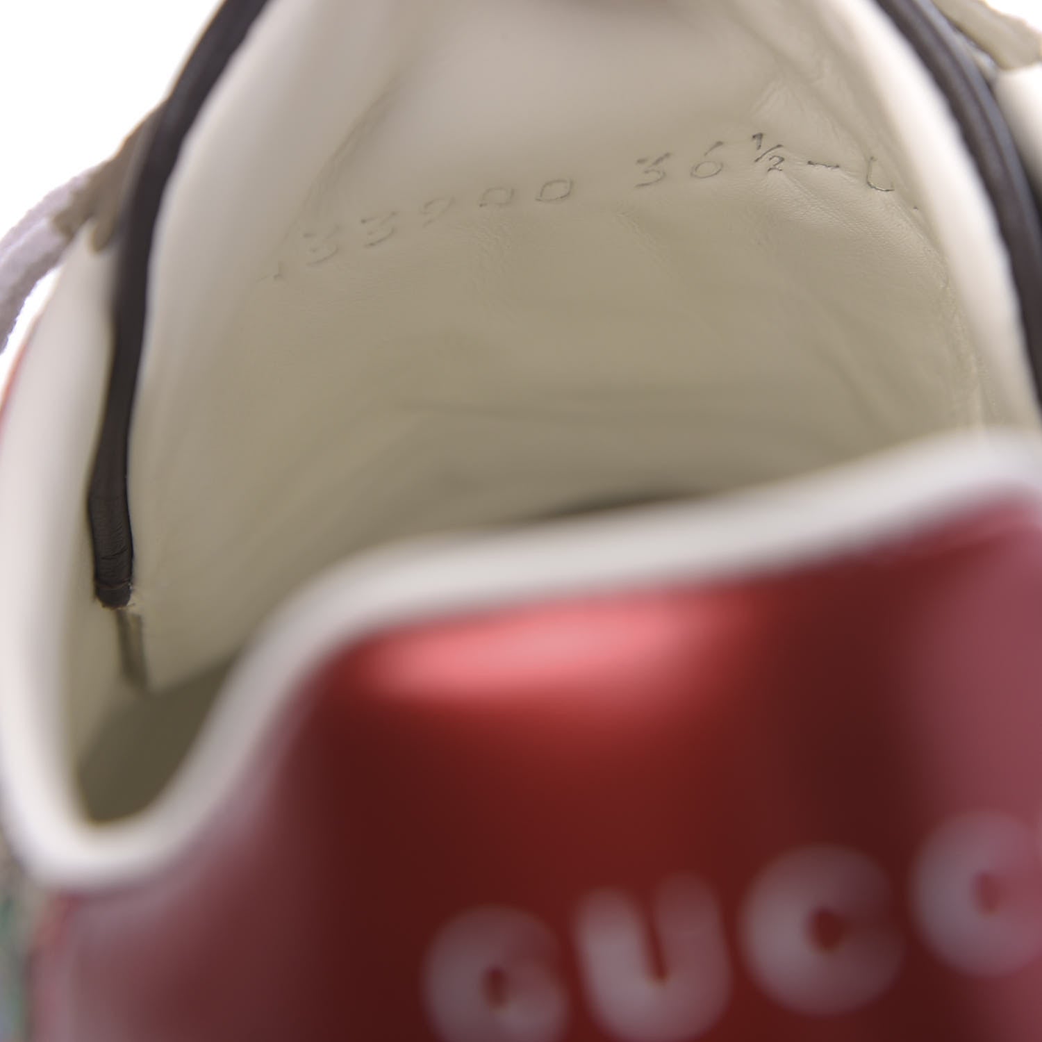 Gucci GG Supreme Monogram Strawberry Web Womens Ace Sneakers 36.5 Beige Multicolor Red Green 9 of 12
