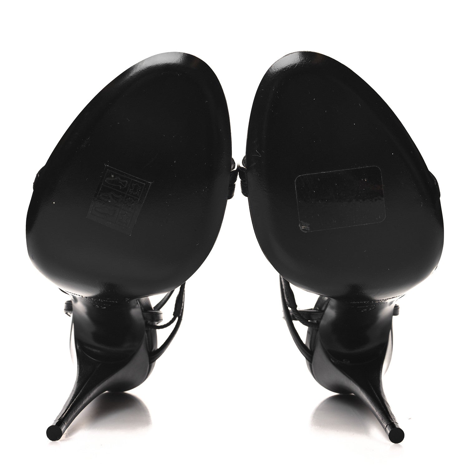 Saint Laurent Calfskin New Belfagor Sexy 110mm Ankle Strap Sandals 39 Black 5 of 7