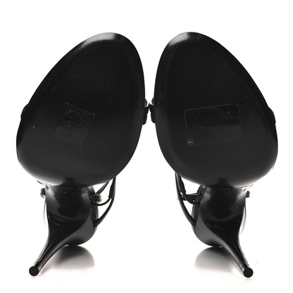 Saint Laurent Calfskin New Belfagor Sexy 110mm Ankle Strap Sandals 39 Black 5 of 7