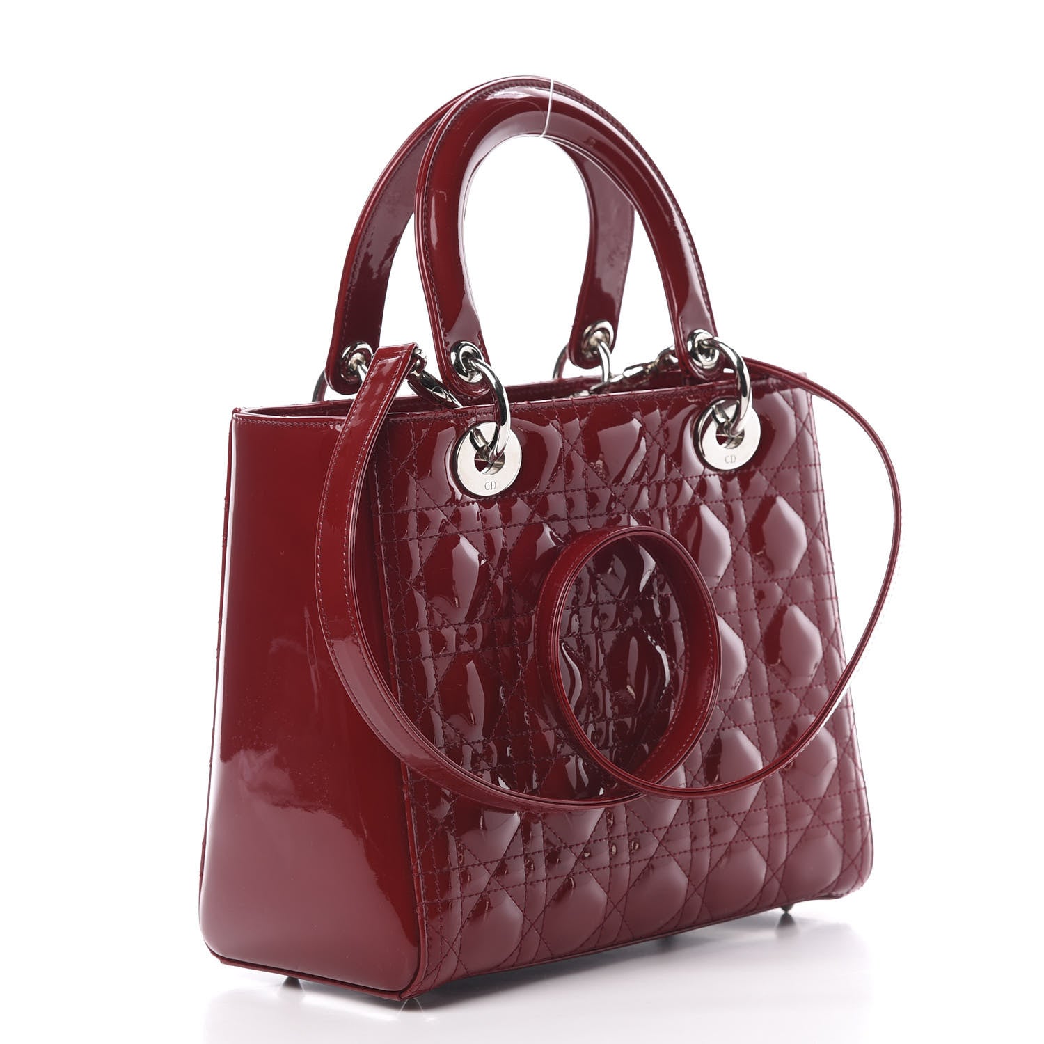 Christian Dior Patent Cannage Medium Lady Dior Red 4 of 11