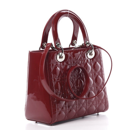 Christian Dior Patent Cannage Medium Lady Dior Red 4 of 11