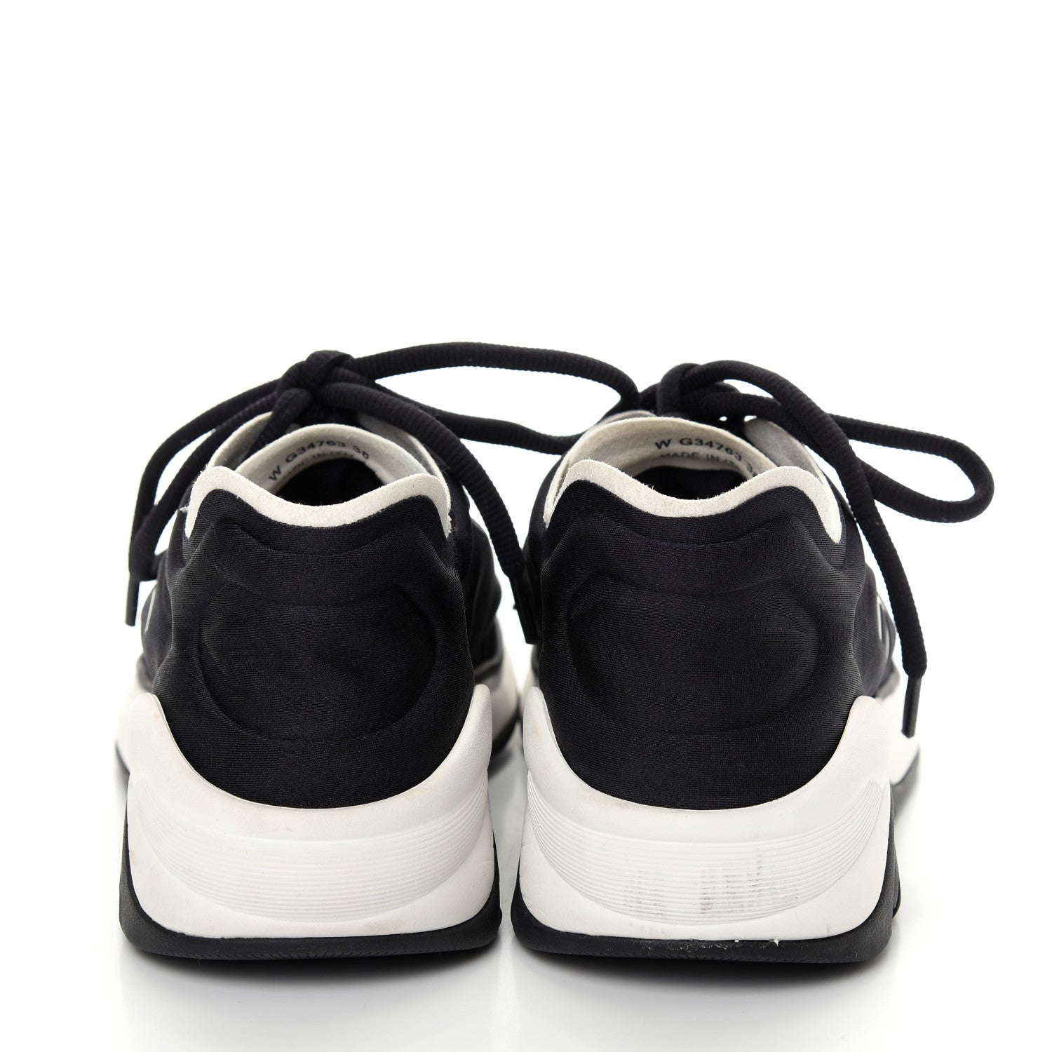 Chanel Lycra Womens CC Sneakers 38 Black 7 of 10