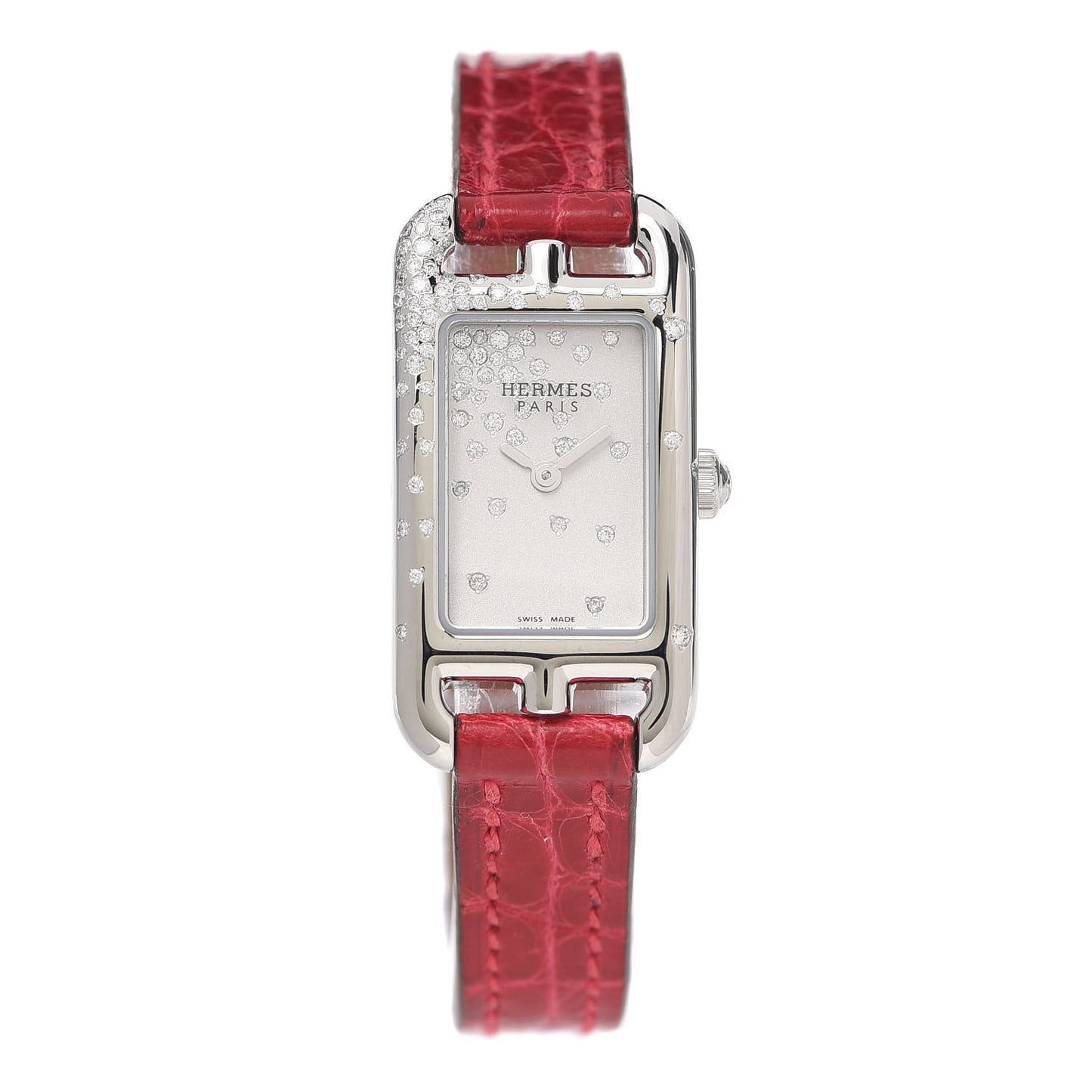Stainless Steel Alligator Diamond 17mm Nantucket Jete De Diamants Quartz Watch Braise
