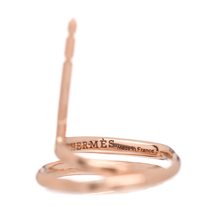 Hermes 18K Rose Gold Diamond TPM Vertige Coeur Earrings 4 of 5