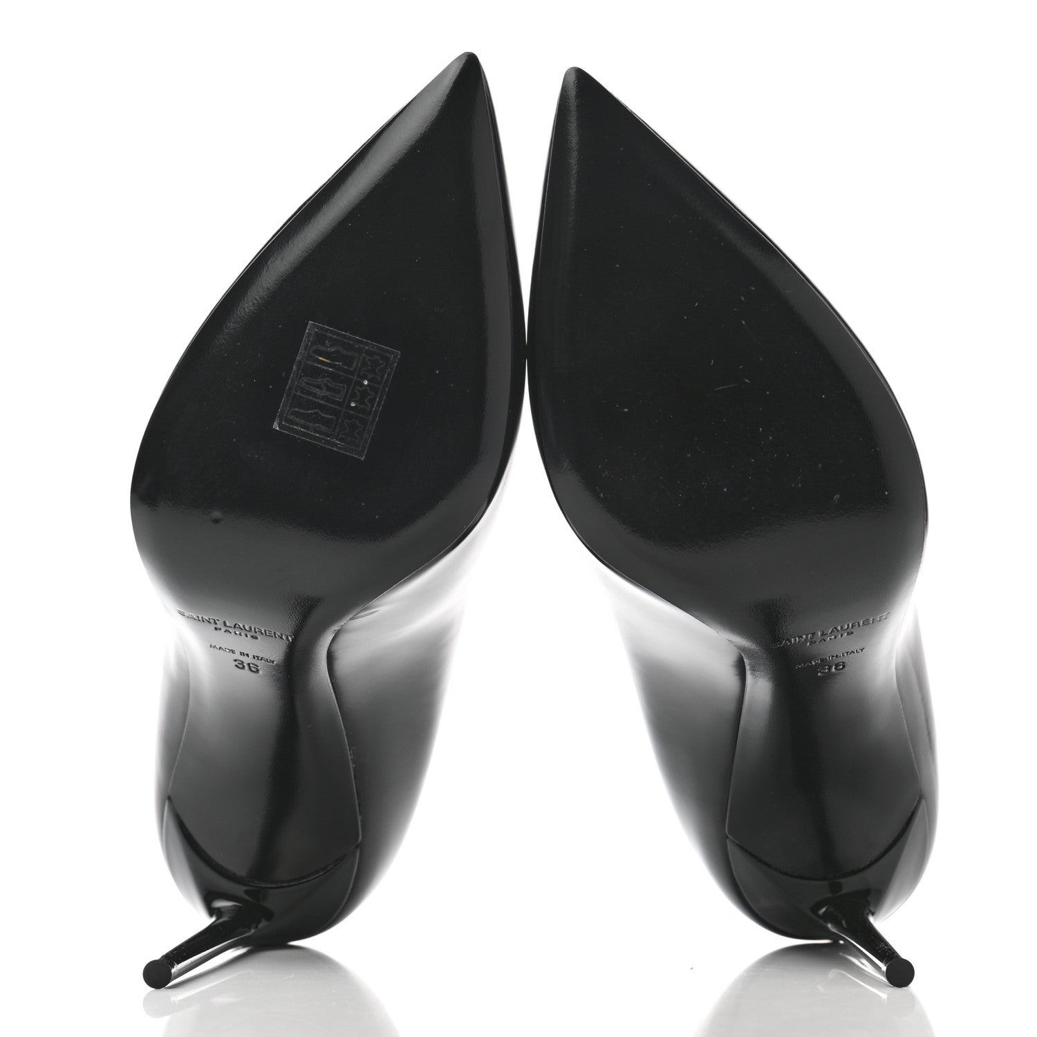 Saint Laurent Patent Calfskin Teddy High Vamp 105 Pumps 36 Black 5 of 11