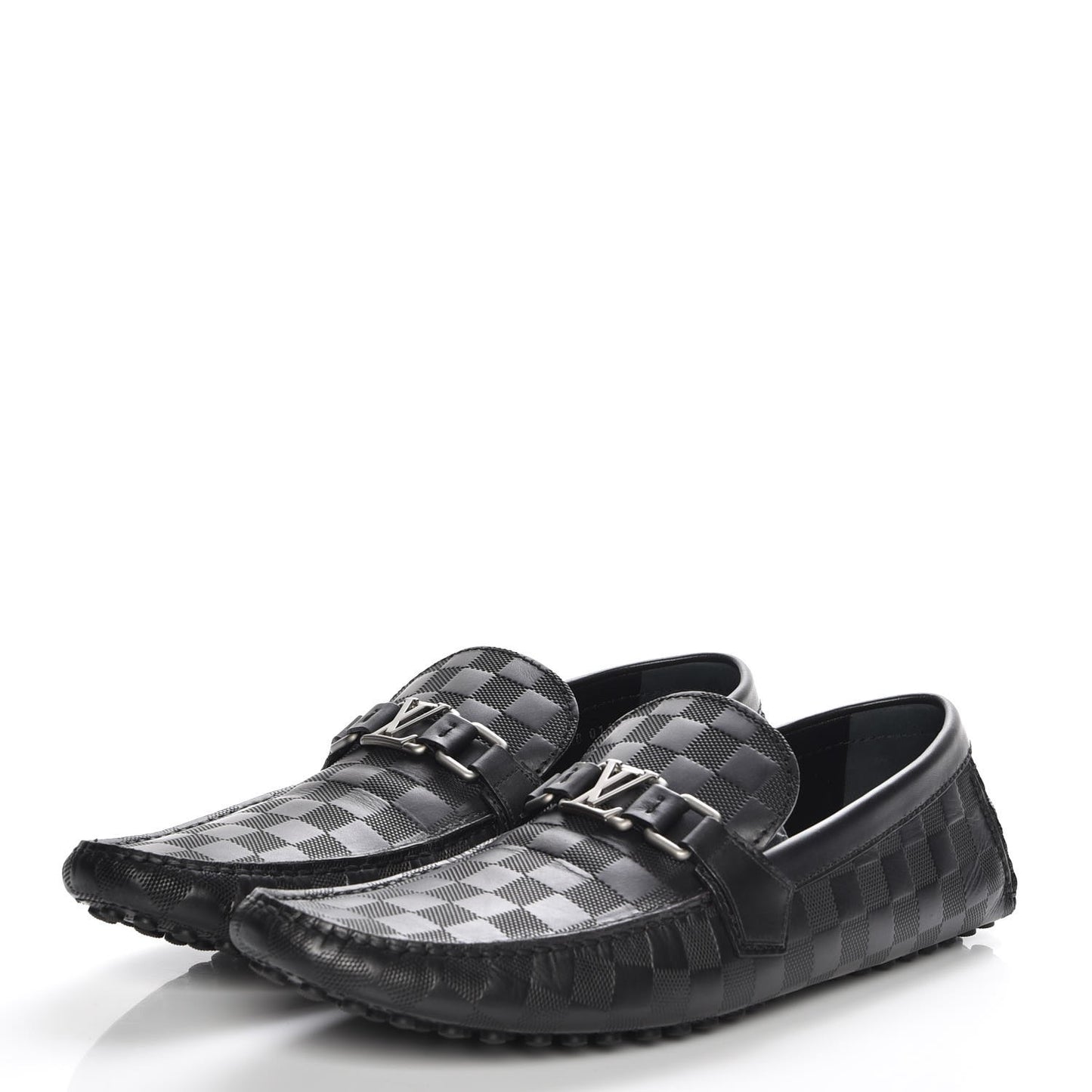 Mens Damier Infini Hockenheim Moccasin Loafers 11 Onyx