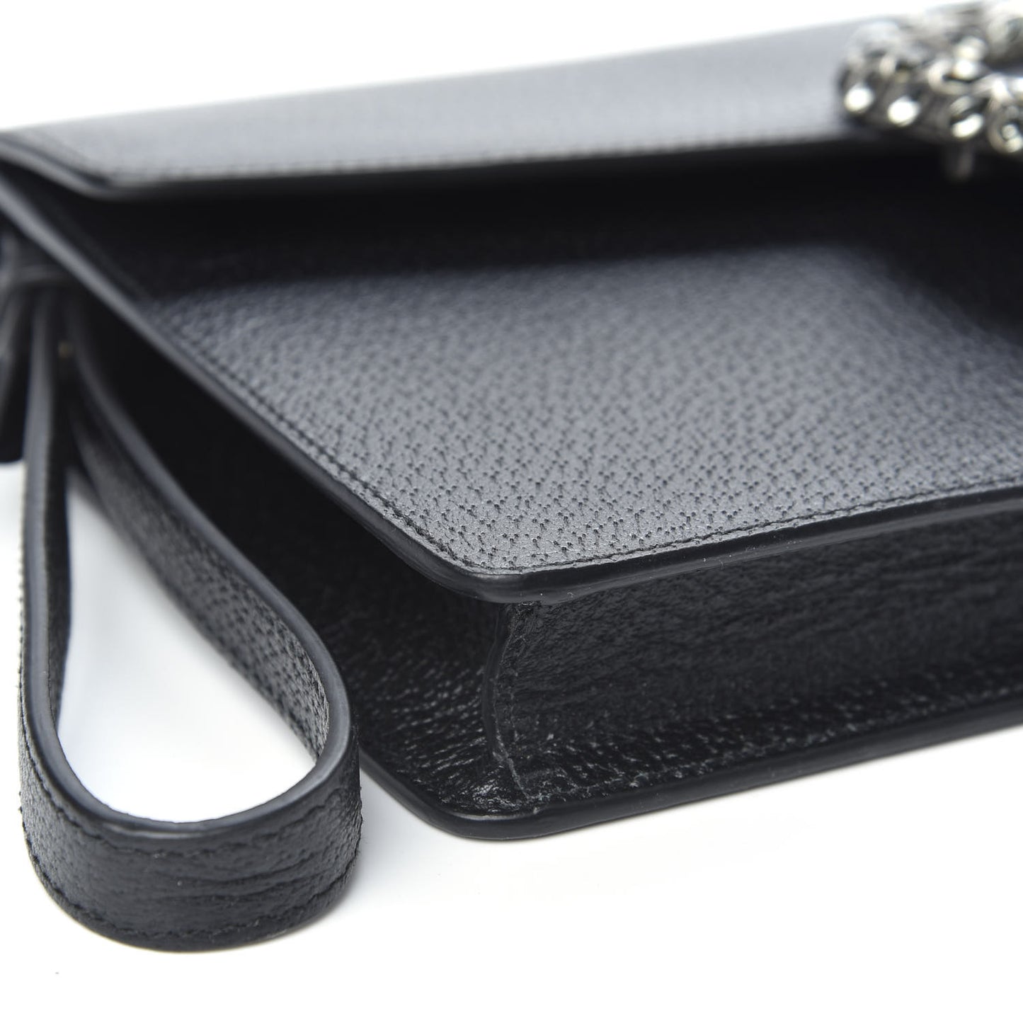 Dollar Calfskin Crystal Dionysus Clutch Wristlet Black Black Diamond