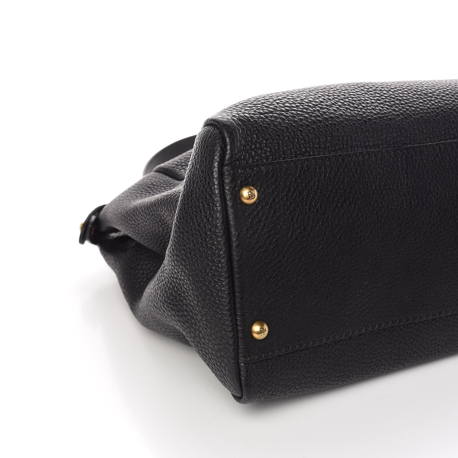Fendi Cuoio Romano Selleria Large Peekaboo Iconic Satchel Black Moro 8 of 10