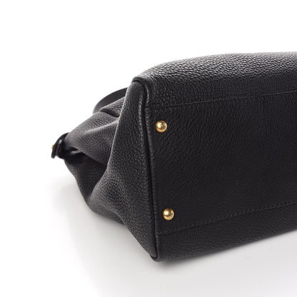 Fendi Cuoio Romano Selleria Large Peekaboo Iconic Satchel Black Moro 8 of 10